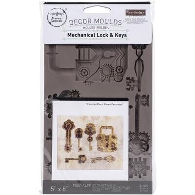 Prima Marketing - Re-Design Decor Mould - 5"x8" - Mechanical Lock and Key