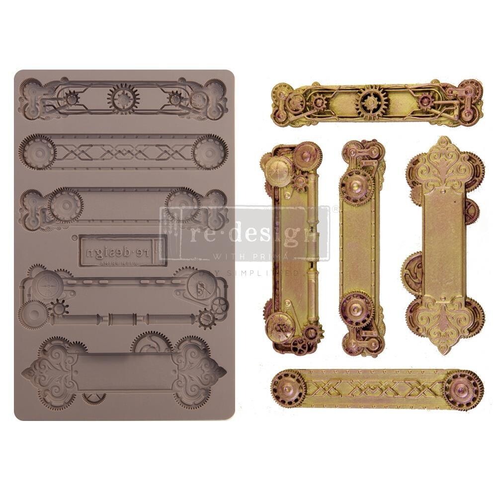 Prima Marketing - Re-Design Decor Mould - 5"x8" - Steampunk Plates