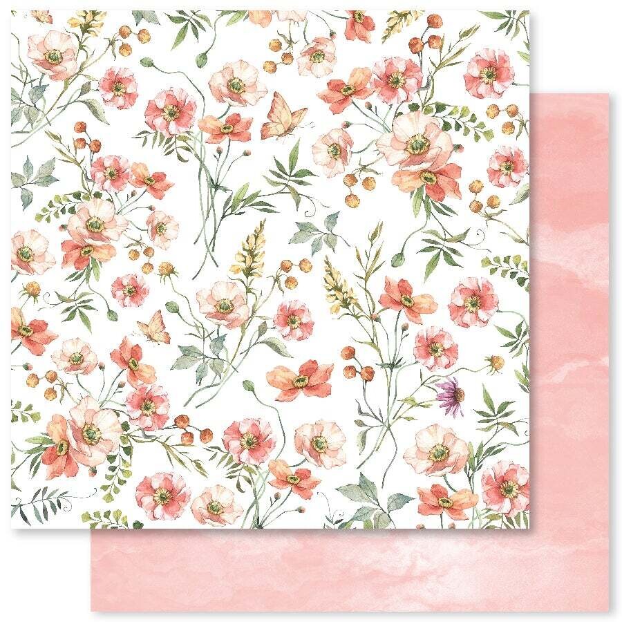 Paper Rose - Wildflower Field C - 12x12&quot; Double-sided Paper Sheet