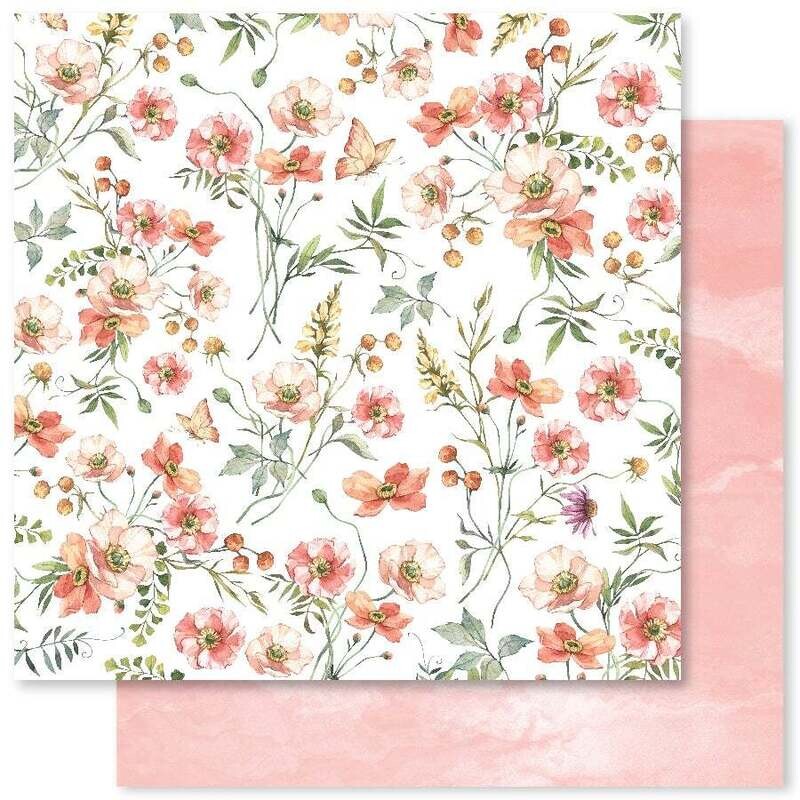 Paper Rose - Wildflower Field C - 12x12" Double-sided Paper Sheet