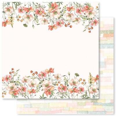Paper Rose - Wildflower Field E - 12x12&quot; Double-sided Paper Sheet