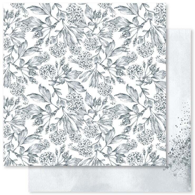 Paper Rose - Monochrome Garden C- 12x12&quot; Double-sided Paper Sheet