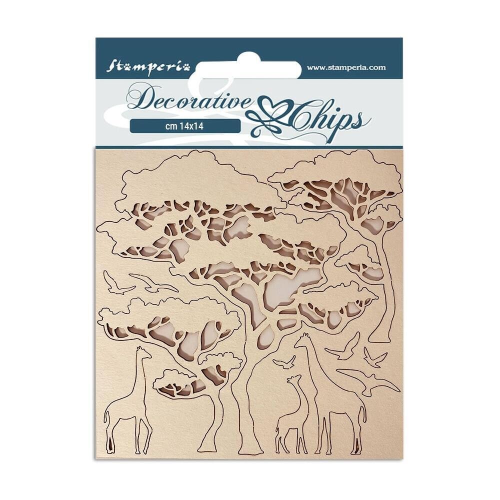 Stamperia - Decorative Chips - Savana - Zebra and Tree