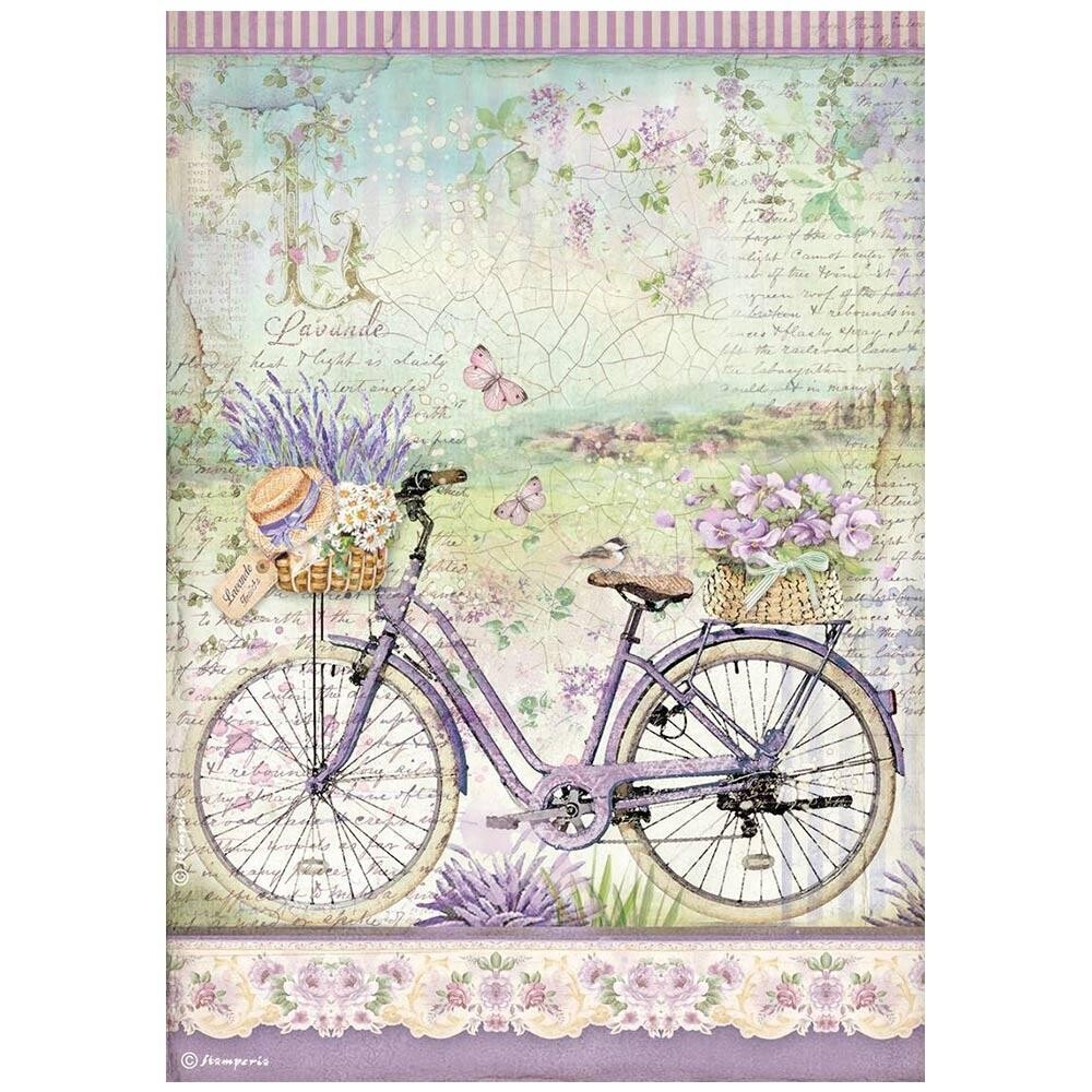 Stamperia - A4 Rice Paper - Provence - Bicycle