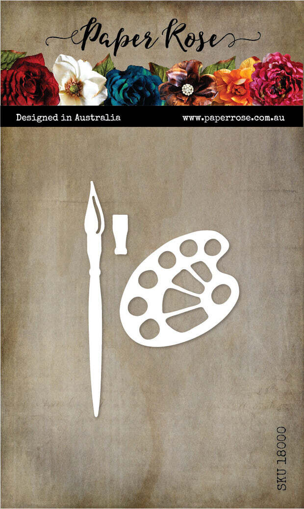 Paper Rose Metal Die - Palette and Brush