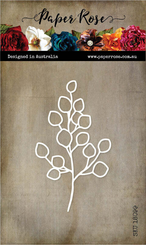 Paper Rose Die - Baby Blue Eucalyptus Branch