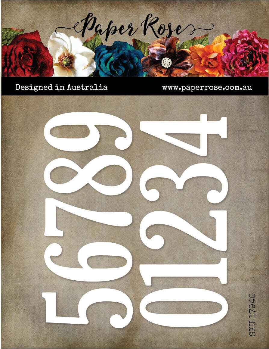 Paper Rose Metal Die - Jumbo Numbers
