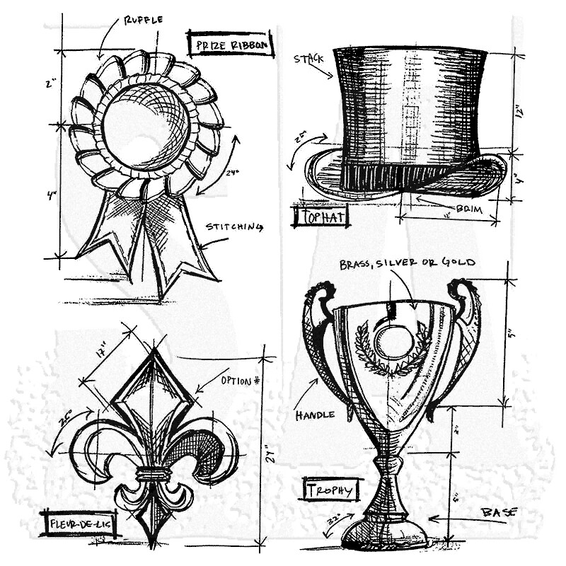 Stampers Anonymous - Tim Holtz Cling Mount Stamps - High Society Blueprints