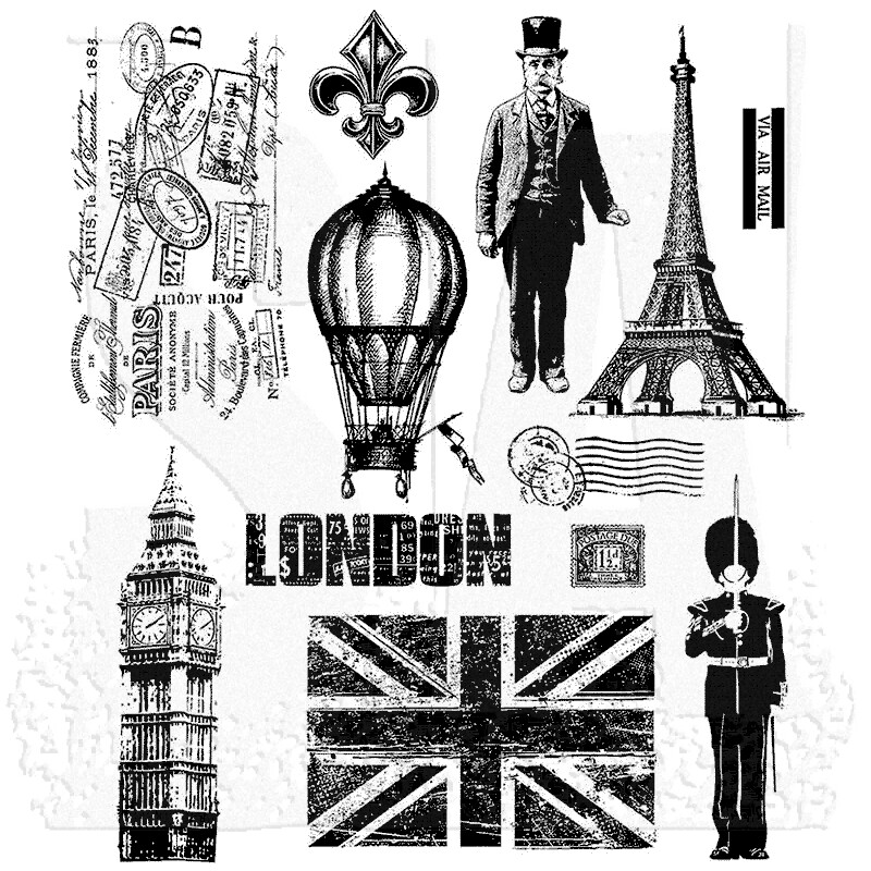 Stampers Anonymous - Tim Holtz - Cling Mount Stamps - Paris to London