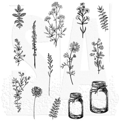 Stampers Anonymous - Tim Holtz - Cling Mount Stamps - Flower Jar