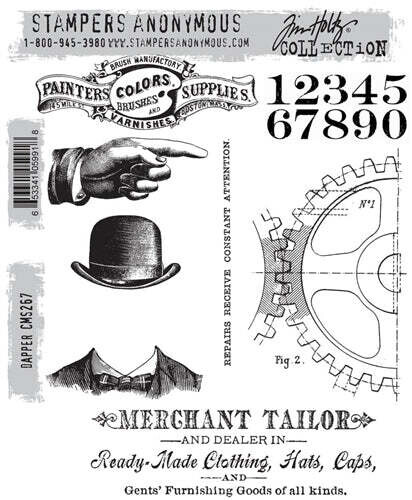 Stampers Anonymous - Tim Holtz - Cling Mount Stamps - Dapper