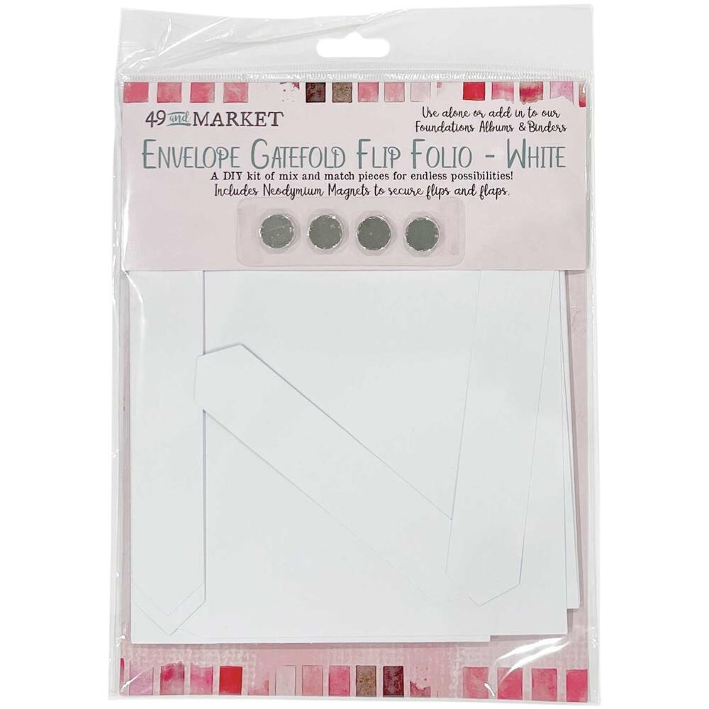 49 And Market - Foundations Memory Keeper - Envelope Gatefold Flip Folio - White