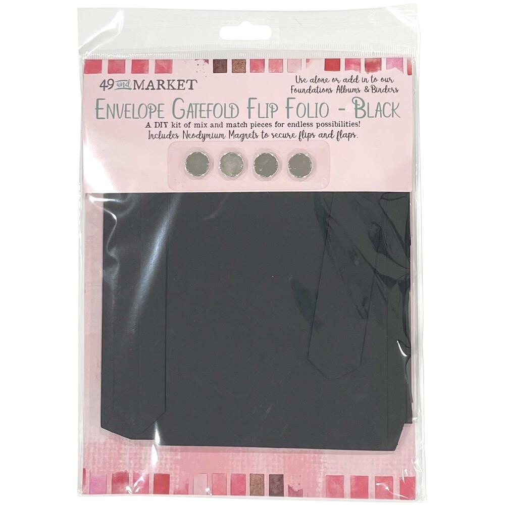 49 And Market - Foundations Memory Keeper - Envelope Gatefold Flip Folio - Black