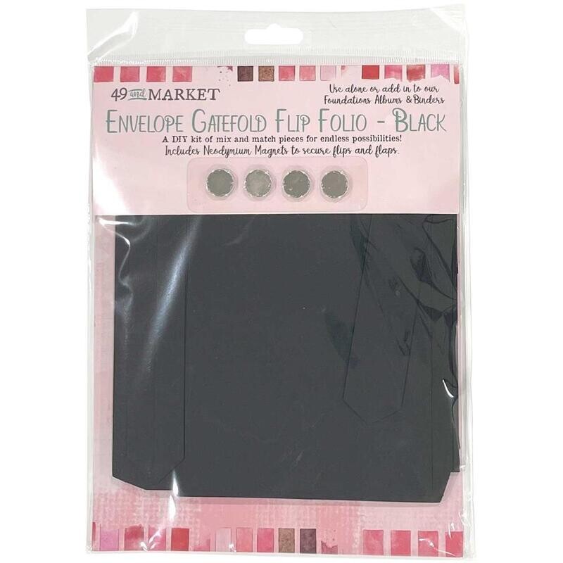 49 And Market - Foundations Memory Keeper - Envelope Gatefold Flip Folio - Black