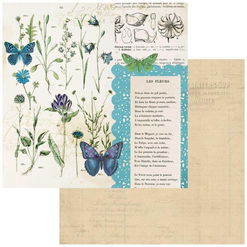 49 and Market - Curators Botanical – 12&quot;x12&quot; Double-sided Cardstock - Les Fleurs