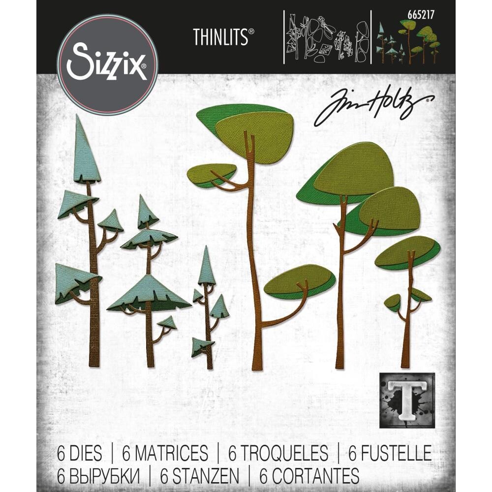 Sizzix - Thinlits Dies By Tim Holtz - Funky Trees