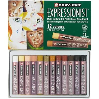 Sakura Cray-Pas - Expressionist Oil Pastels - Multi Cultural Assortment - 12/Pkg