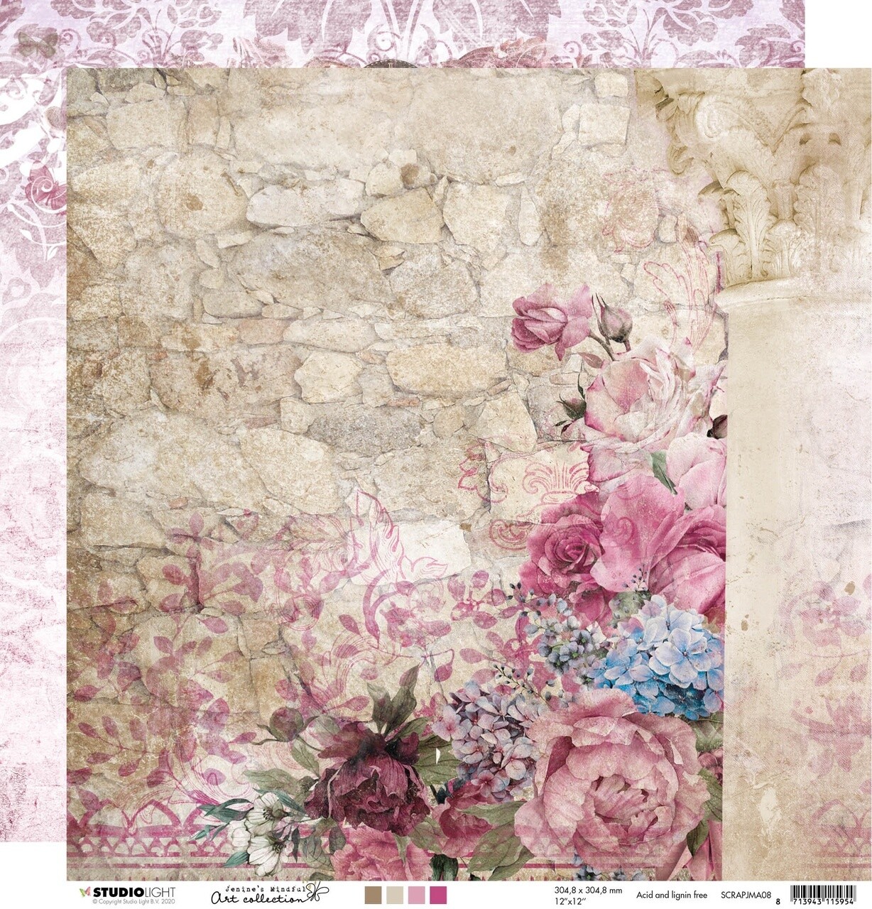 Studio Light - 12x12 Double-sided Paper Sheet - Jenines Mindful Art collection #8