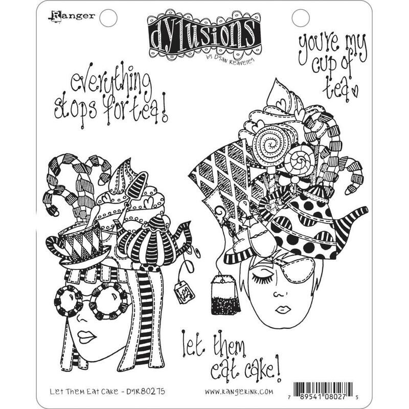 Dyan Reaveley&#39;s - Ranger - Dylusions Cling Stamp - Let Them Eat Cake