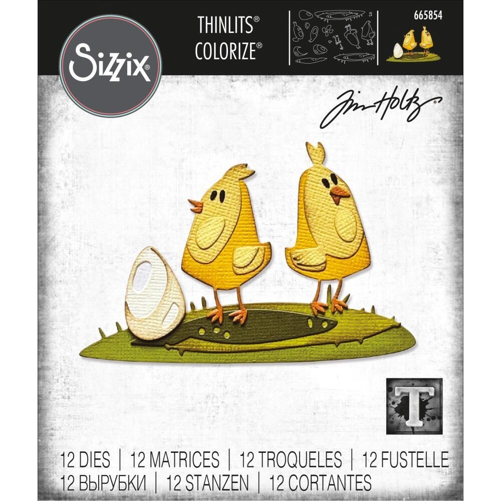 Sizzix - Thinlits Dies By Tim Holtz - Papercut Chicks - Colorize