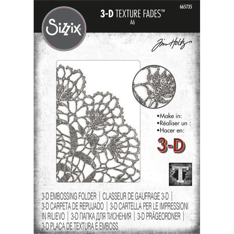 Sizzix - 3D Texture Fades by Tim Holtz Embossing Folder - DOILY