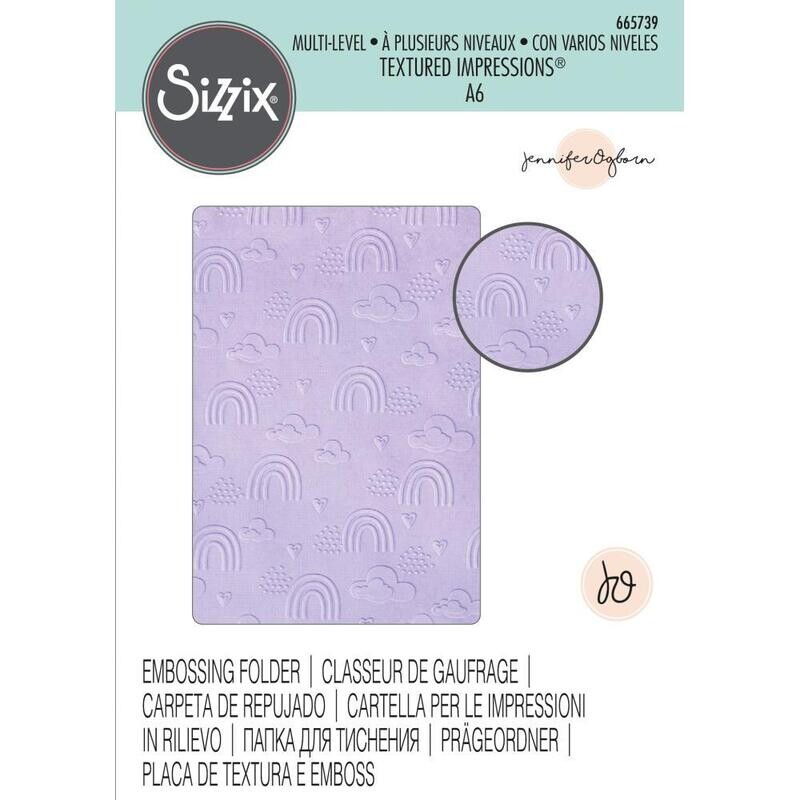 Sizzix - A6 Textured Impressions Embossing Folder - Rainbow Sky