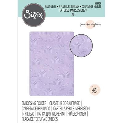 Sizzix - A6 Textured Impressions Embossing Folder - Rainbow Sky