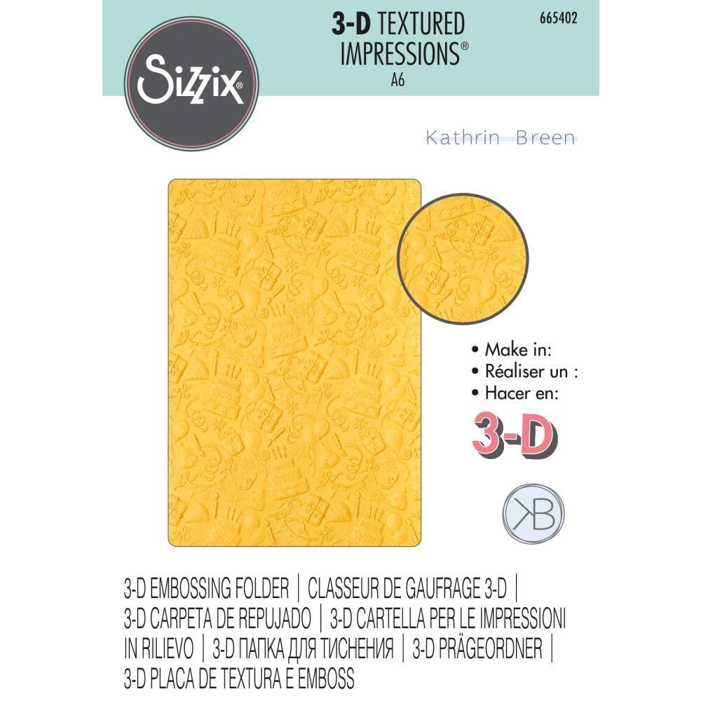Sizzix - 3D Textured Impressions Embossing Folder - Celebrate