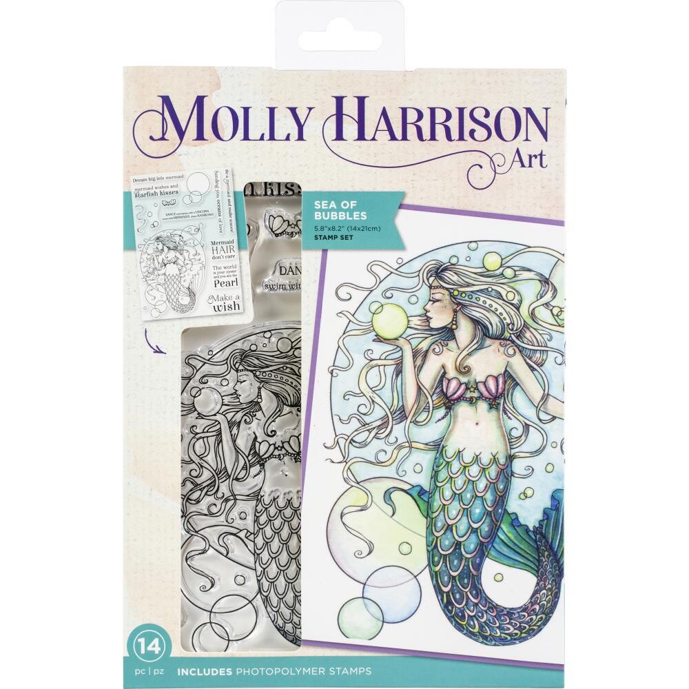 Crafters Companion - Clear Stamp - Molly Harrison Art - Sea of Bubbles