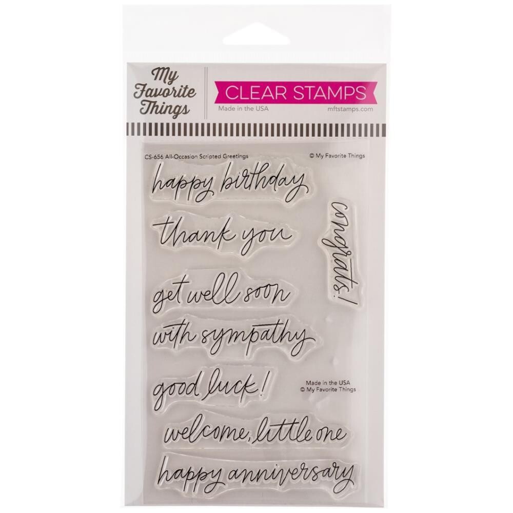 My Favourite Things - Clear Stamp - All Occasion  Scripted Greetings