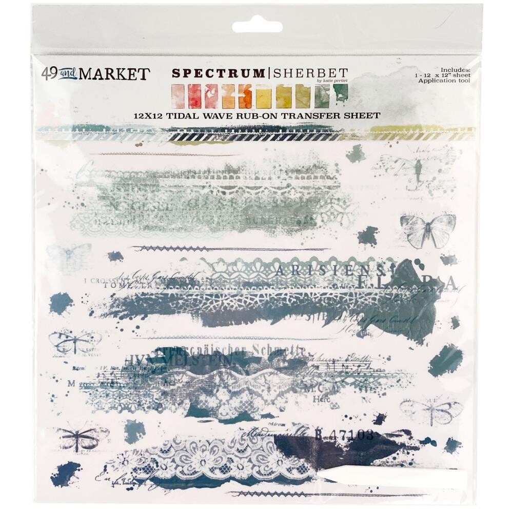 49 and market - Tidal wave 12&quot;x12&quot; Rub-on transfers - Spectrum Sherbet Range