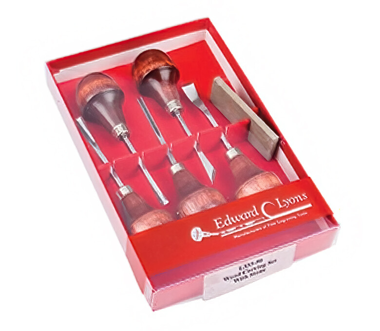 Wood Carving Set with Stone - 6 pieces
