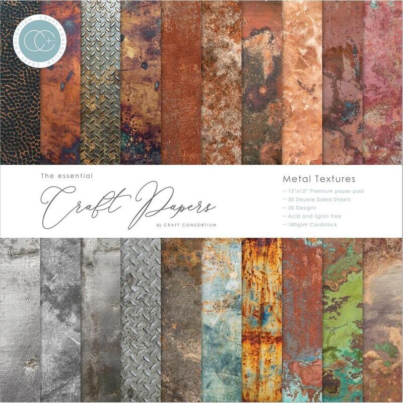 Craft Consortium - Metal Textures - 12"x12" Double-sided Paper Pad