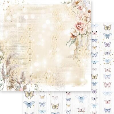 Asuka Studio - Dusty Blue Floral - Garden Delight 12&quot;x12&quot; Double-sided Paper sheet