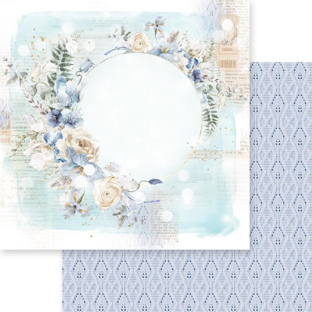 Asuka Studio - Dusty Blue Floral - Dusty Blue Floral 01 - 12"x12" Double-sided Paper sheet