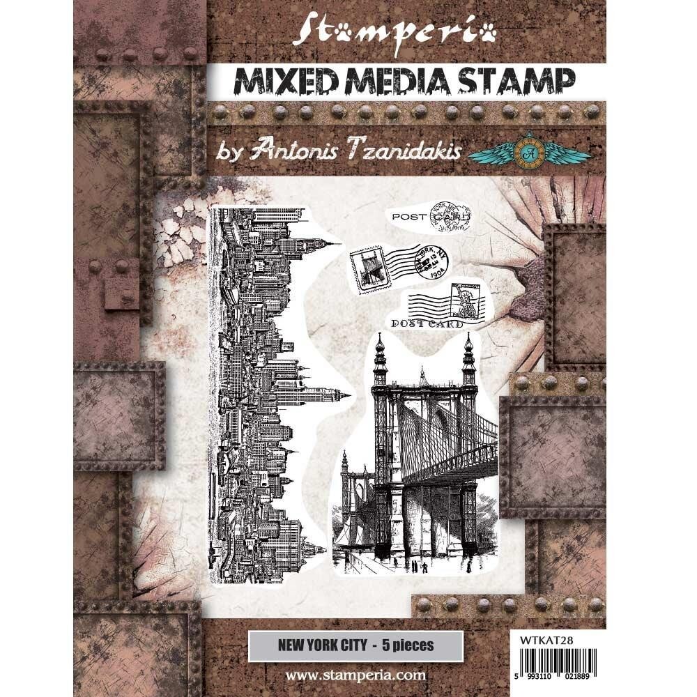 Stamperia - Sir Vagabond Aviator -  New York City - Mixed Media Stamp
