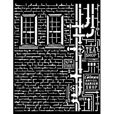 Stamperia - Thick Stencil - Wall and Pipes - Sir Vagabond Aviator 