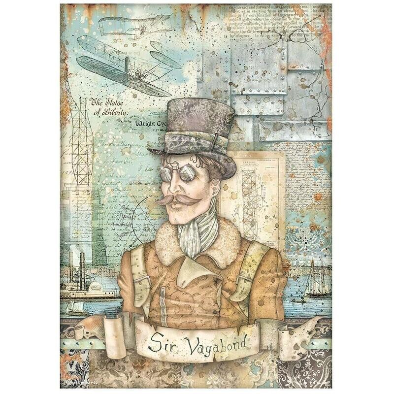 Stamperia - A4 Rice Paper - Sir Vagabond Aviator - Aviator Image