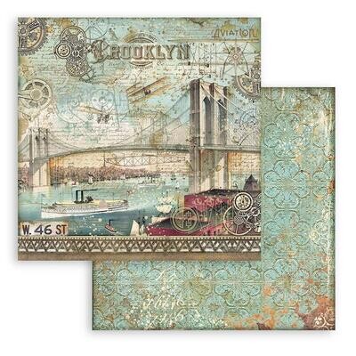 Stamperia - Sir Vagabond Aviator - Brooklyn - 12&quot;x12&quot; Double-sided paper 