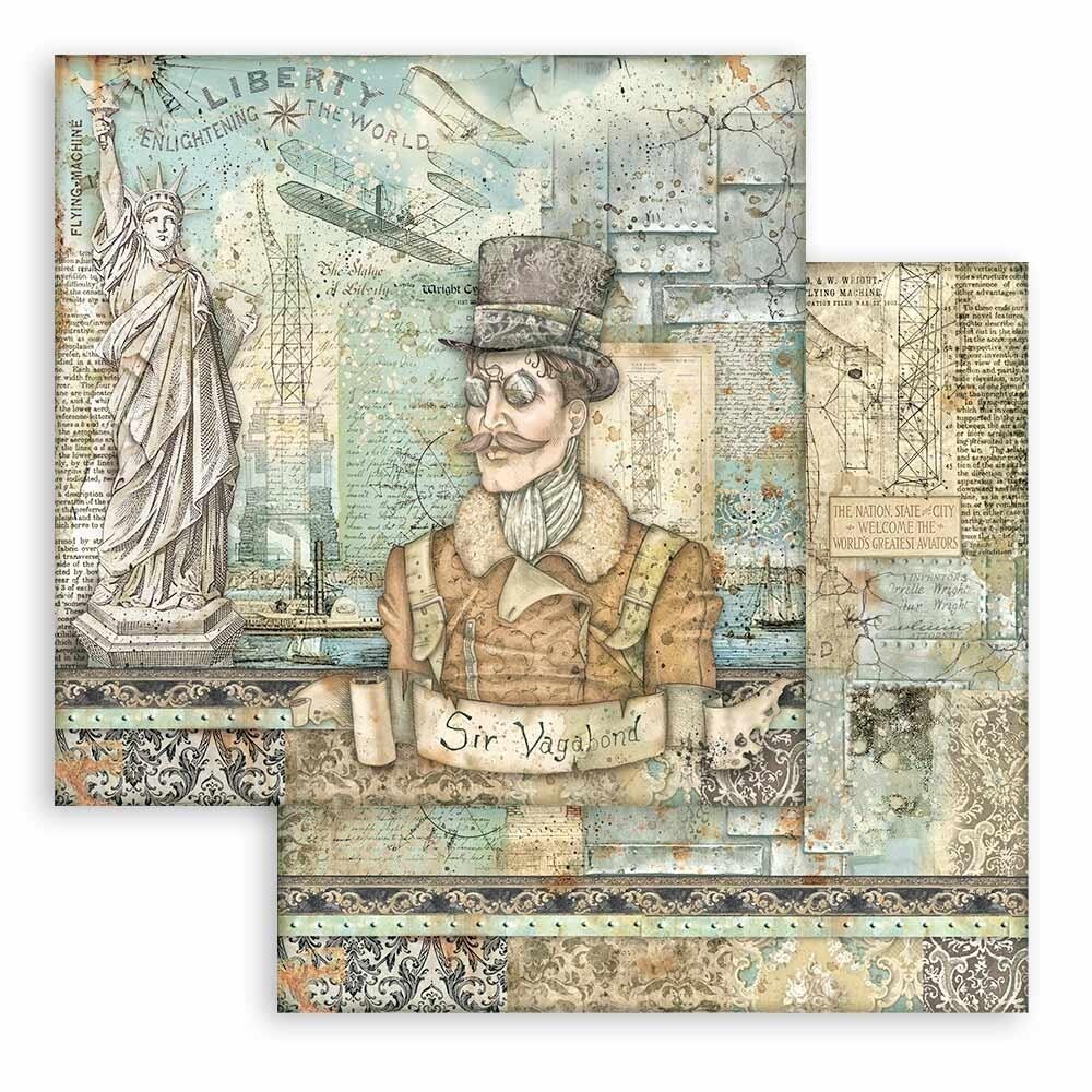 Sir Vagabond Aviator - Statue of Liberty - 12"x12" Double-sided paper sheet