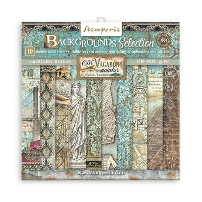 Stamperia - Sir Vagabond Aviator 8&quot;x8&quot; Background Paper Pad