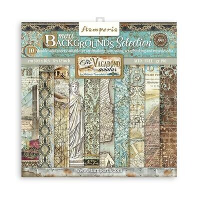 Stamperia - Sir Vagabond Aviator 12&quot;x12&quot; Maxi Background Paper Pad
