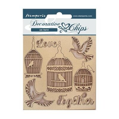 Stamperia - Decorative Chips - You and Me - Love together