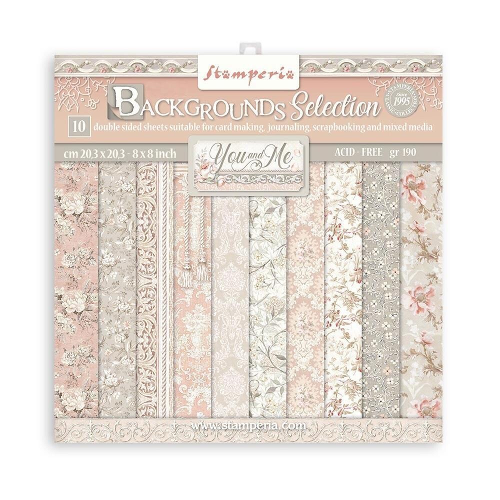 Stamperia - You and Me - 8"x8" Background Paper Pad