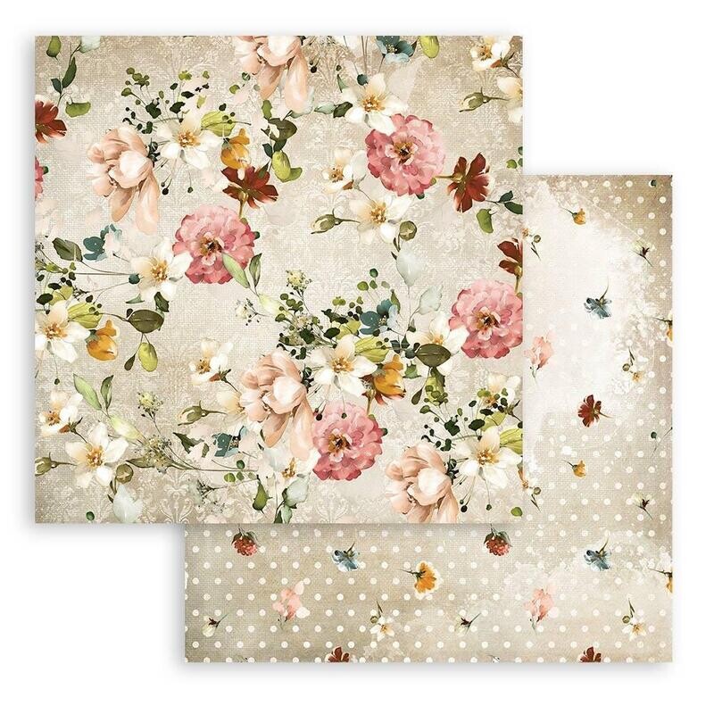 Stamperia - Flower Patterns - Garden of Promises - 12&quot;x12&quot; Paper Sheet