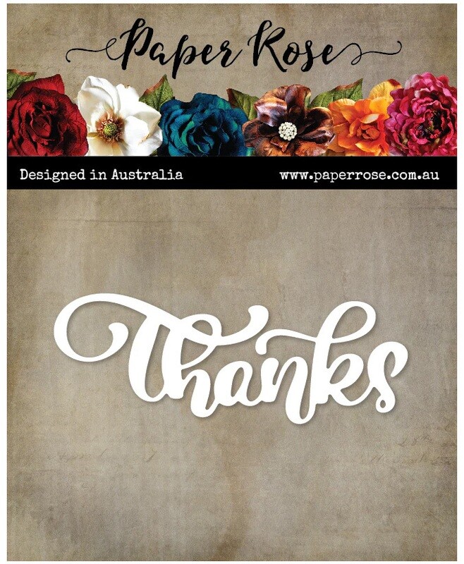 Paper Rose Metal Cutting Die - Hand Lettered Thanks