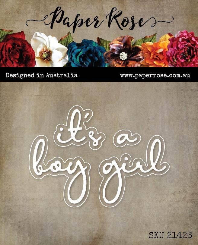 Paper Rose Metal Cutting Die - It&#39;s a Boy / Girl