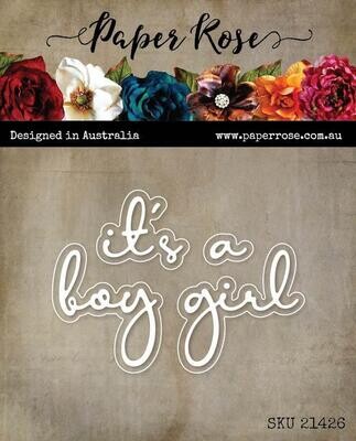 Paper Rose Metal Cutting Die - It&#39;s a Boy / Girl