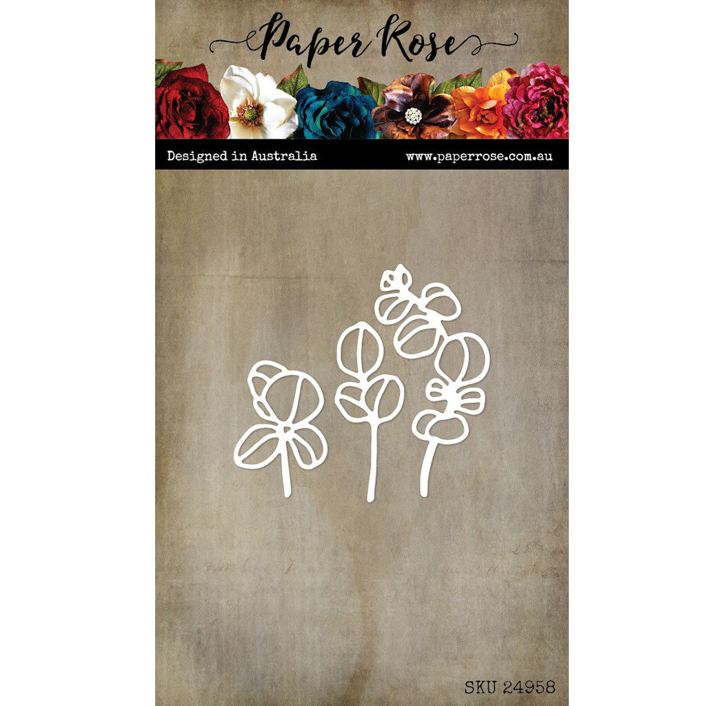 Paper Rose Die - Eucalyptus Stems - small