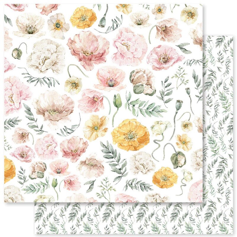Paper Rose - Poppy Field - F - 12"x12" Doublesided Paper Sheet